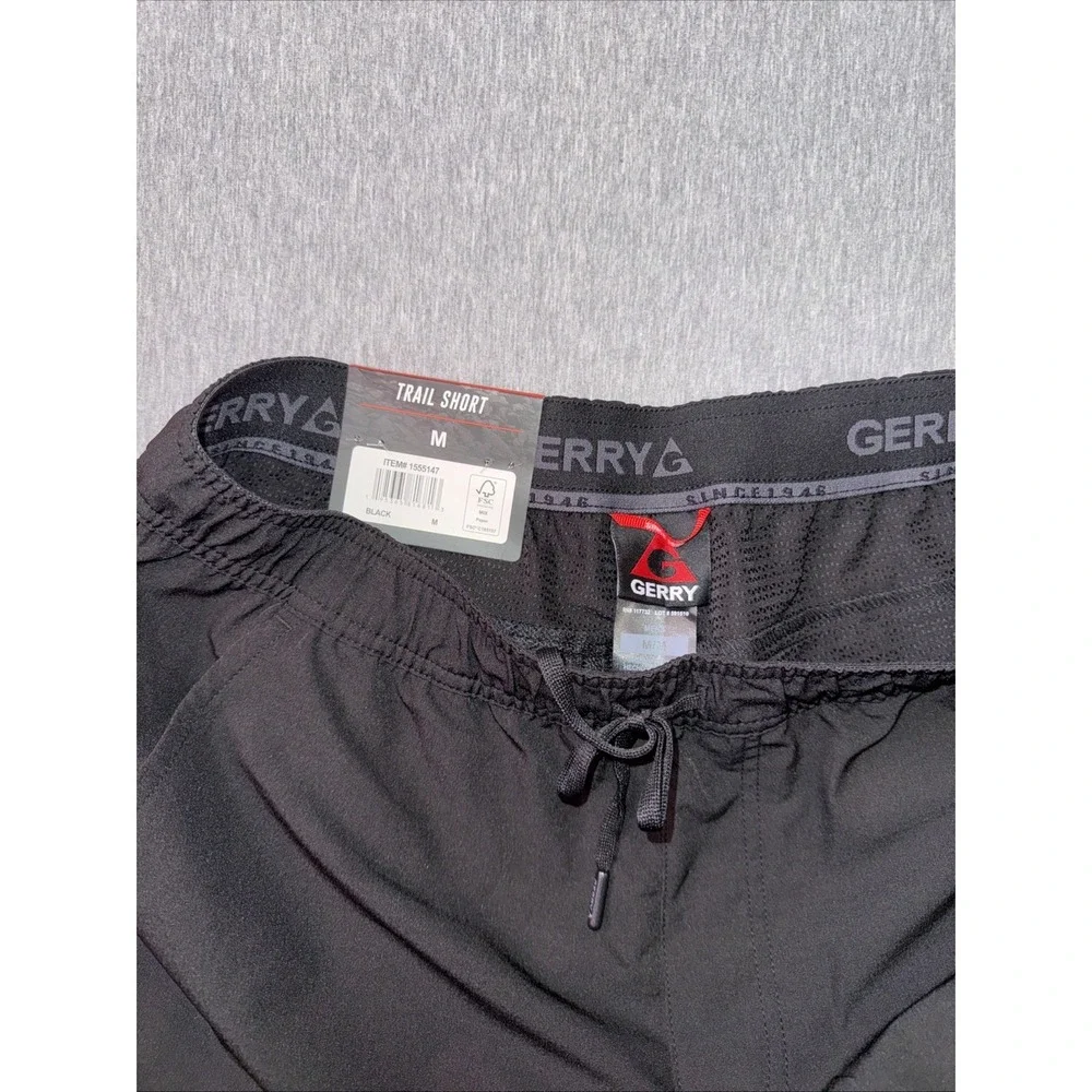 GERRY MEN'S TRAIL SHORT LIGHT WEIGHT PERFORMANCE ACTIVE 4 POCKETS  SIZE M, BLACK